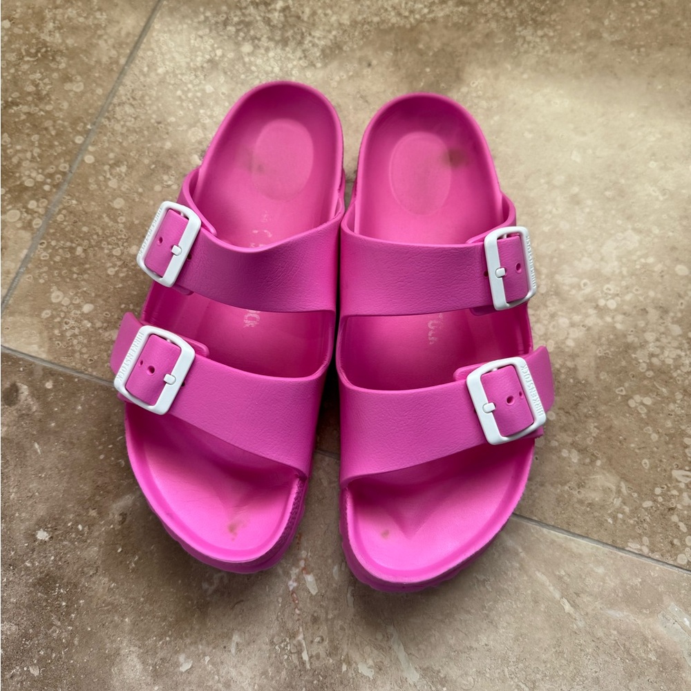 Birkenstock Fuchsia Slide Sandals - Picture 2 of 3